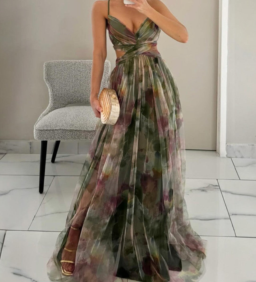 Claudia |™ Robe longue envoûtante avec imprimé floral
