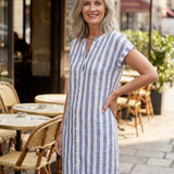 Noémie | Robe-Chemise Rayée Élégante