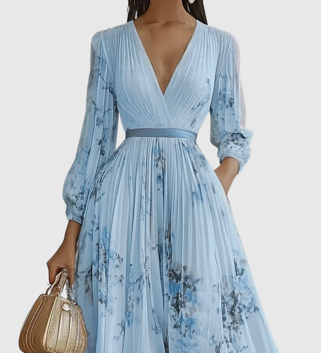 Rosalie – Robe longue plissée élégante