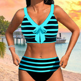 Sylvie | Bikini rayé taille haute