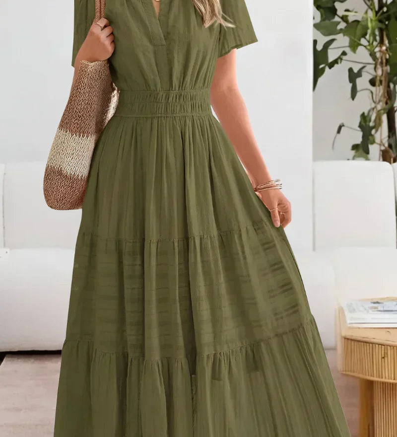 Emma | Robe maxi avec taille froncée