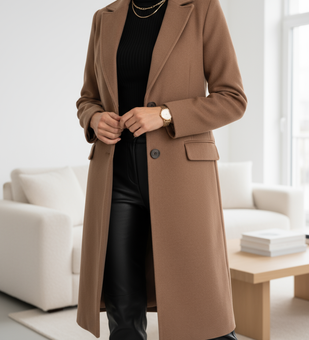Jade | Manteau Long en Laine Élégant