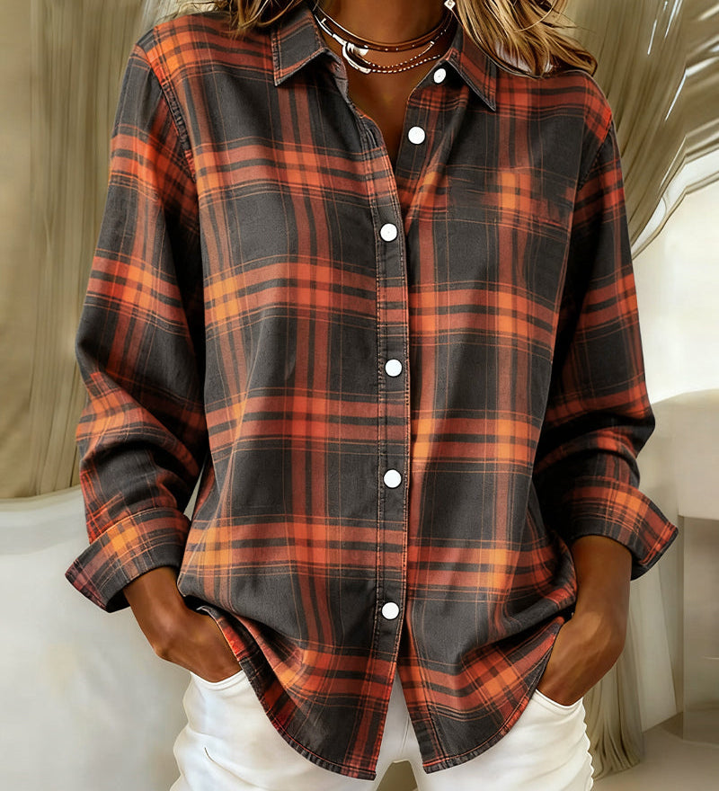 Lysandre | Chemise à Motif Carreaux et Col Notched