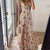 Paola | Robe florale romantique avec décolleté en V