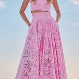 Ensemble Larissa™ : Top Brodé et Jupe Maxi Taille Haute