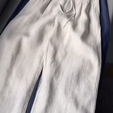 Camille | Pantalon large en coton et lin mélangés