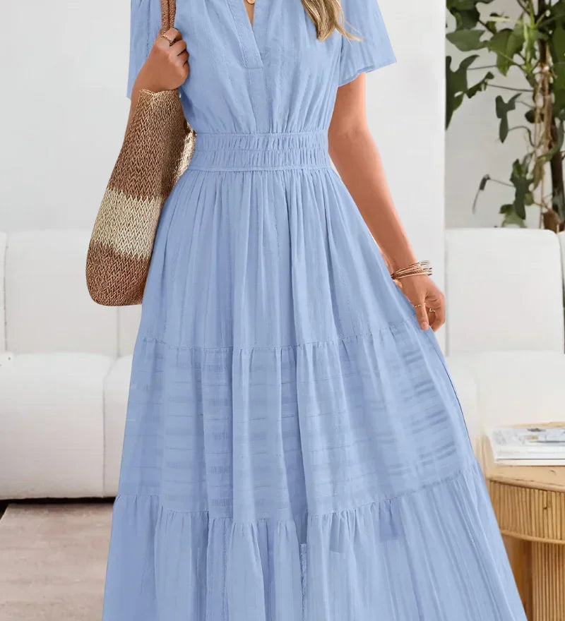 Emma | Robe maxi avec taille froncée