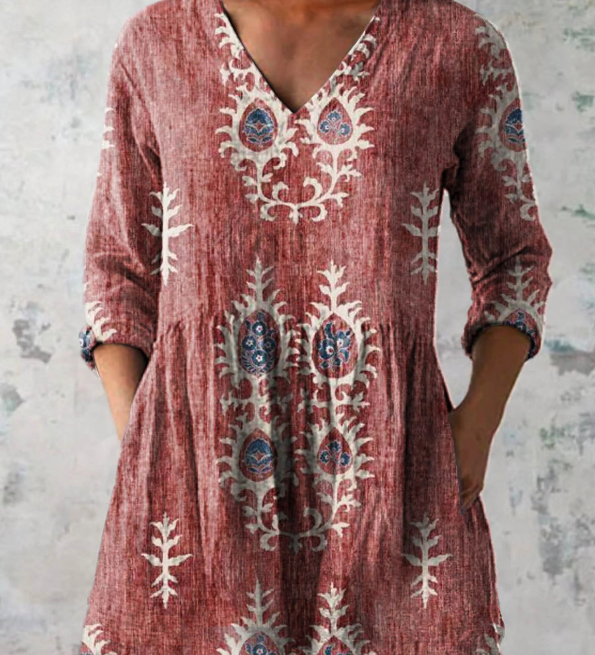 Elise | Blouse Longue avec Décolleté en V