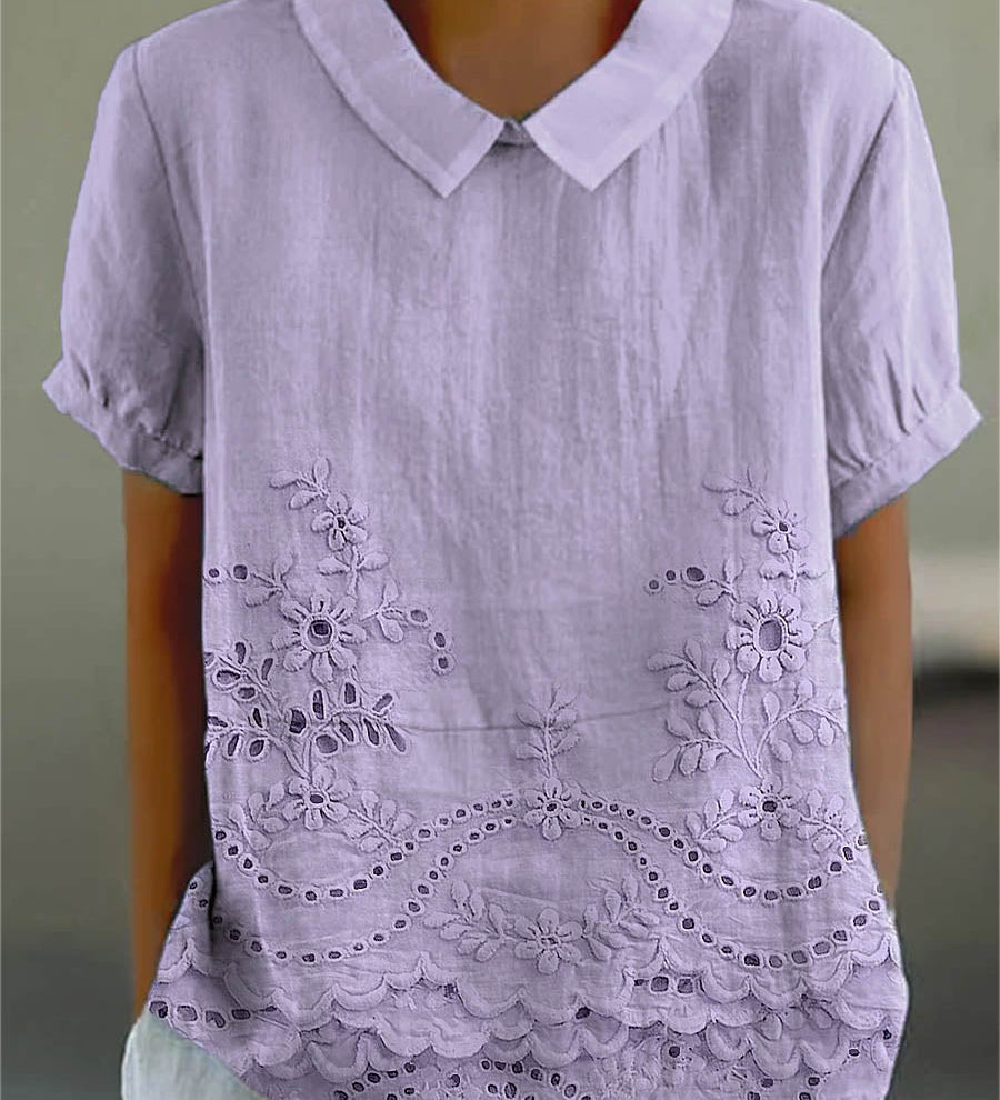 Lily | Chemise Brodée de Fleurs