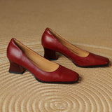 Oriel – Leder Quadrat Pumps