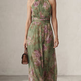 Livia™ | Robe maxi halter florale élégante