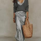 Solène | Robe Satinée & Ensemble en Maille