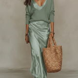 Solène | Robe Satinée & Ensemble en Maille