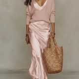 Solène | Robe Satinée & Ensemble en Maille