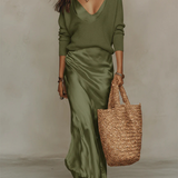 Solène | Robe Satinée & Ensemble en Maille