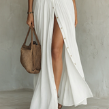 Alma | Robe maxi fluide avec col à revers et manches longues
