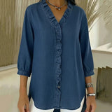 Abigail™ Blouse en Denim Élégante