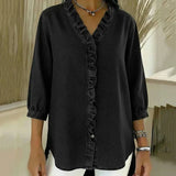 Abigail™ Blouse en Denim Élégante
