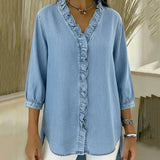 Abigail™ Blouse en Denim Élégante