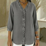 Abigail™ Blouse en Denim Élégante