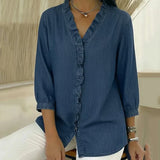 Abigail™ Blouse en Denim Élégante