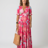Léonie – Robe longue fluide fleurie