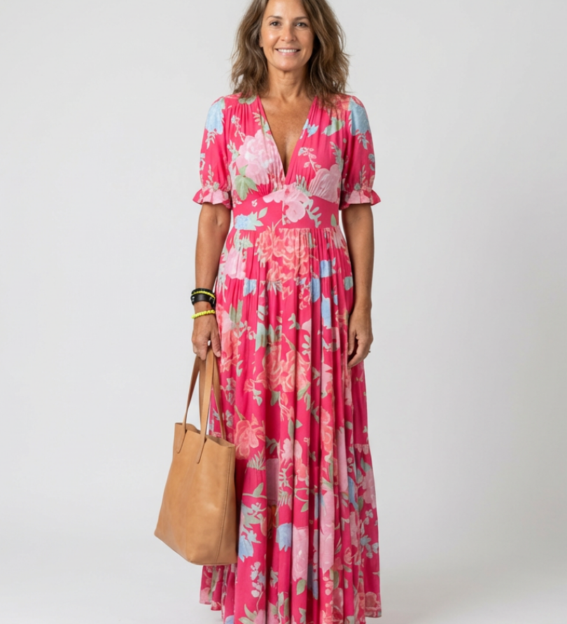 Léonie – Robe longue fluide fleurie