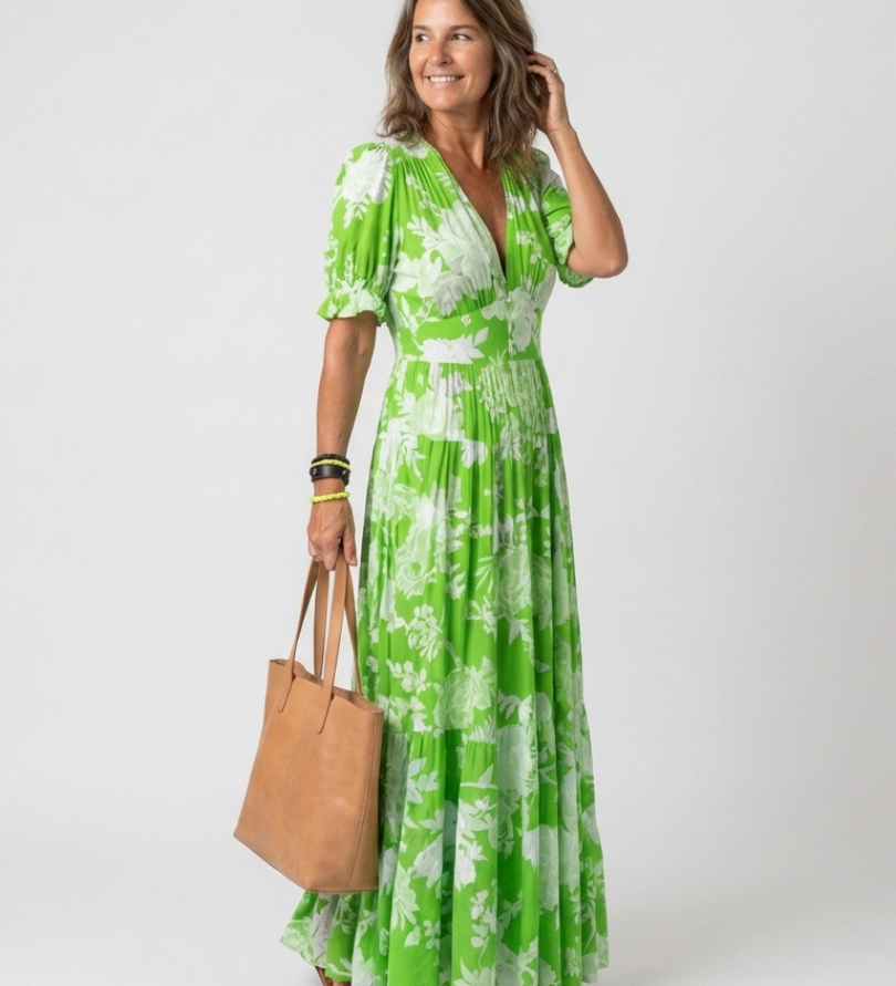 Léonie – Robe longue fluide fleurie