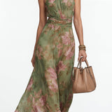 Livia™ | Robe maxi halter florale élégante
