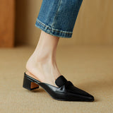 Anaïs – Mules en cuir à bout pointu