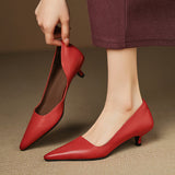 Arlette – Cuir Escarpins à Talon Kitten