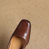 Alice – Escarpins en Cuir Carrés