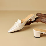 Anaïs – Mules en cuir à bout pointu