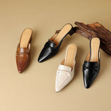 Anaïs – Mules en cuir à bout pointu