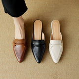 Anaïs – Mules en cuir à bout pointu