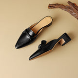 Anaïs – Mules en cuir à bout pointu