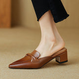 Anaïs – Mules en cuir à bout pointu