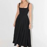 Grace | Robe midi fluide avec décolleté carré