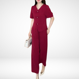 Ensemble Élégant à Manches Courtes Elsie™ - Deux Pièces