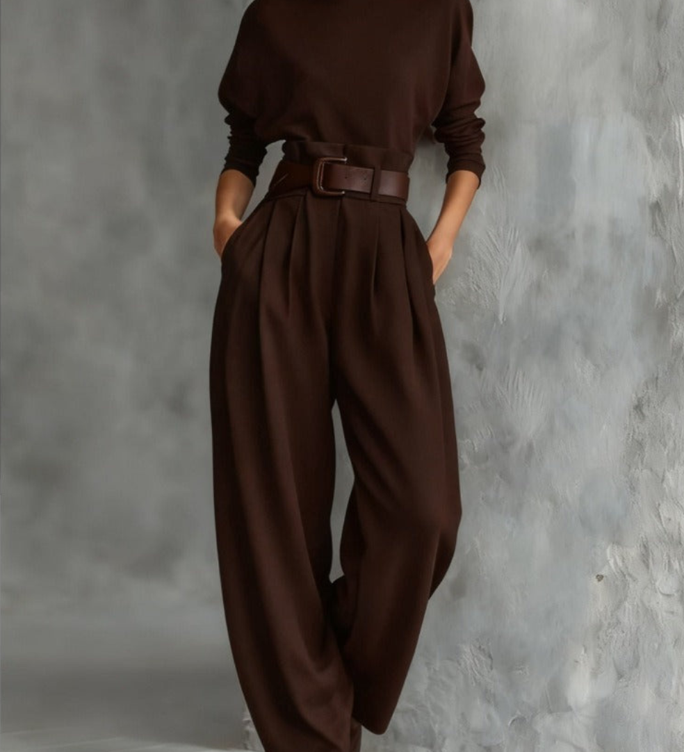 Ensemble Élégant Jessica™ : Haut Chic et Pantalons Droits