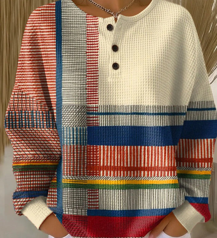 Soléane | Henley en tricot gaufré confortable