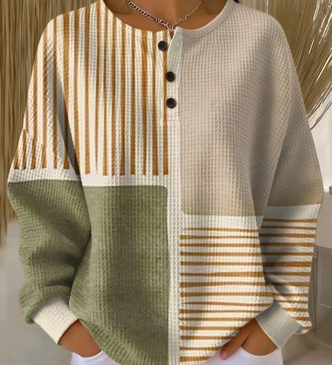 Soléane | Henley en tricot gaufré confortable