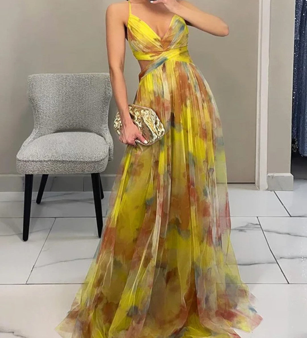 Claudia |™ Robe longue envoûtante avec imprimé floral
