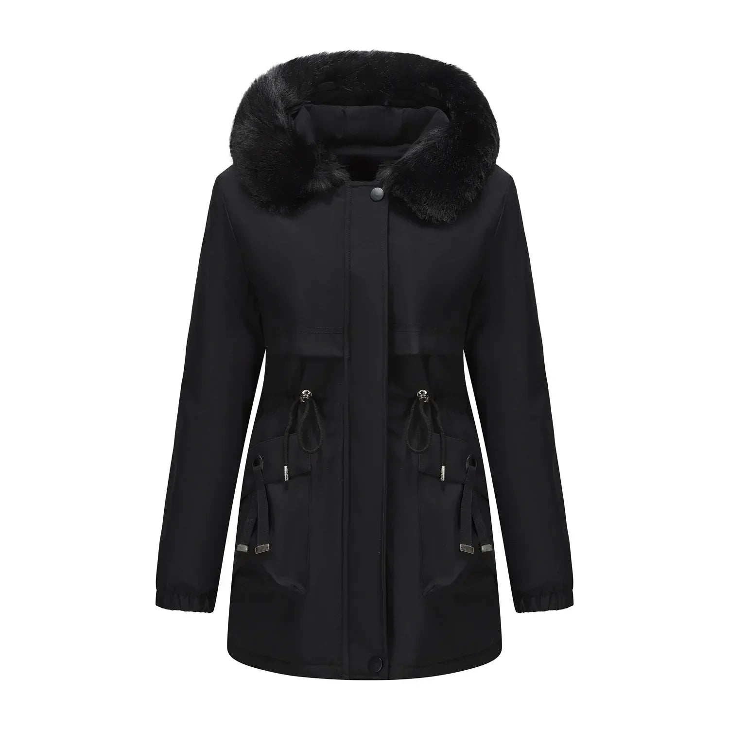 Grâce | Parka d'hiver élégante avec bord en fourrure