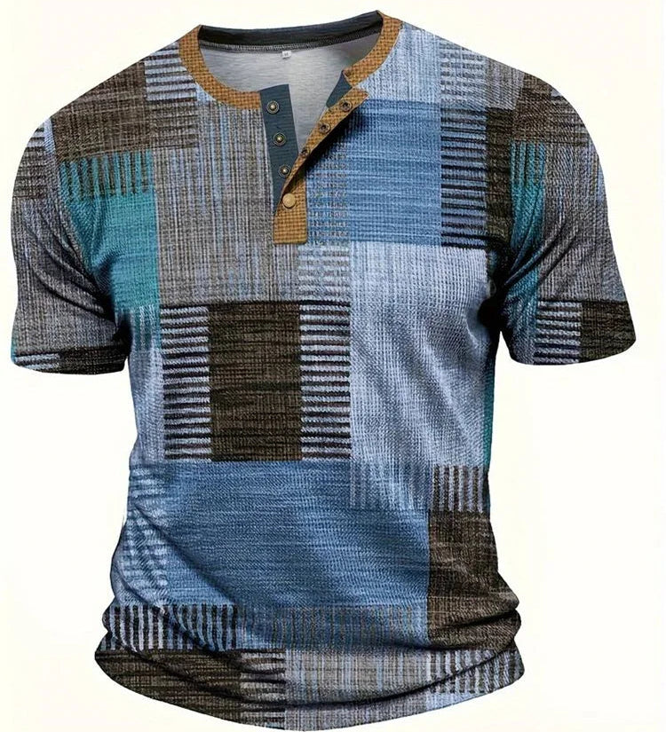 Lucas – T-shirt patchwork décontracté