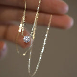 Collier en argent sterling plaqué or avec zircon