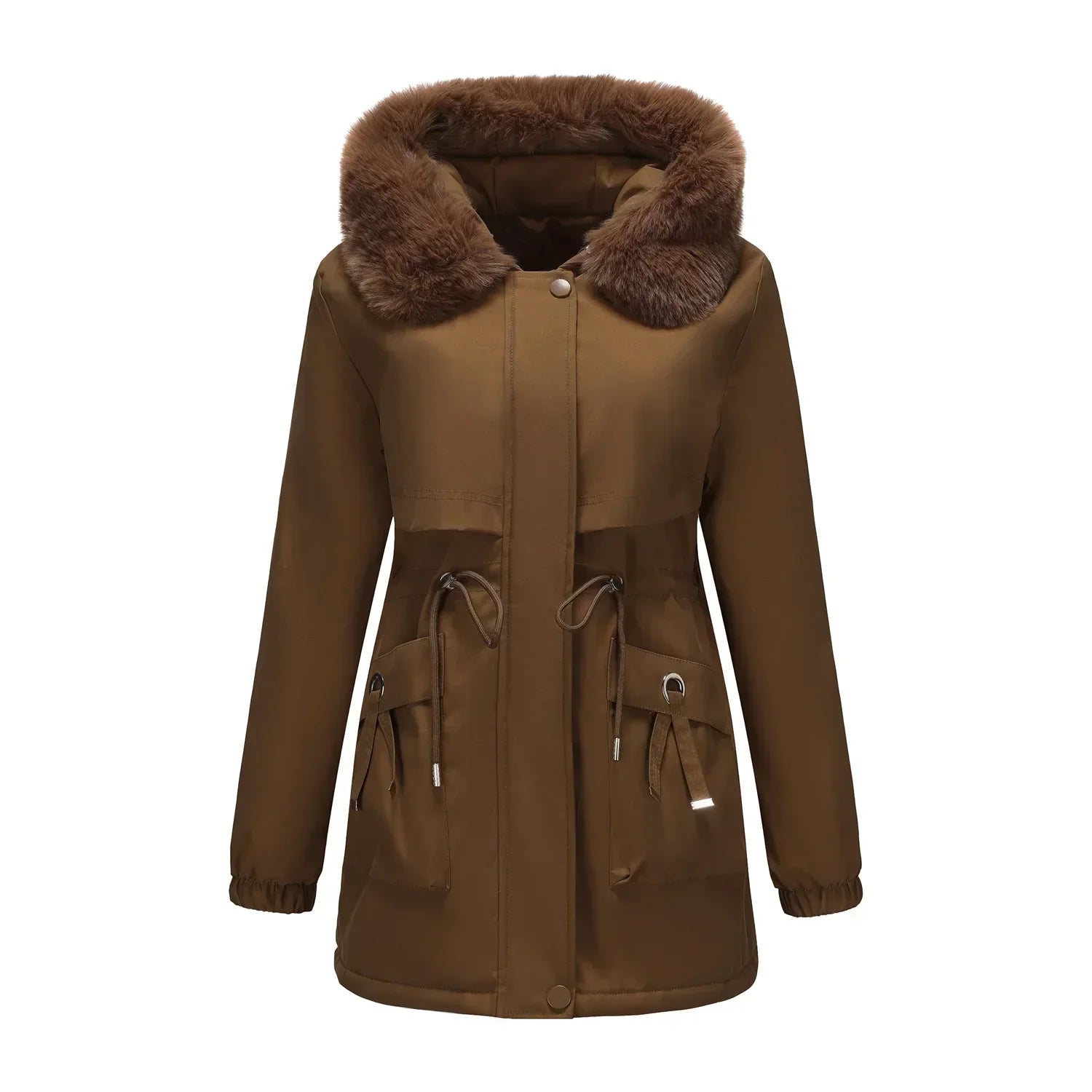 Grâce | Parka d'hiver élégante avec bord en fourrure