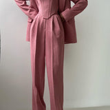 Dolce | Ensemble trois pièces avec blazer croisé