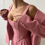Dolce | Ensemble trois pièces avec blazer croisé