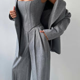 Dolce | Ensemble trois pièces avec blazer croisé
